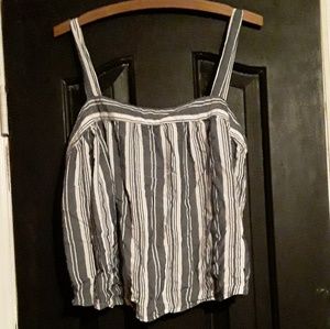PLUS SIZE Striped Crop Top Tank